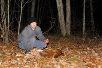 Big Tuff Hunter...little flashlight... The first deer from Chris' property.